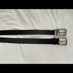 Two mens black leather belts 36 and 38
